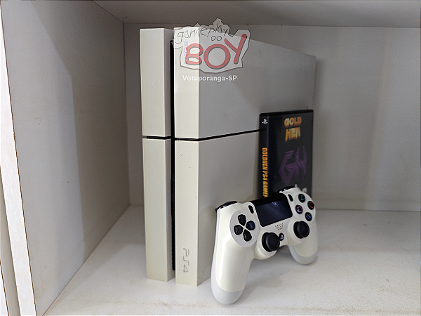 Playstation 4 Fat Branco Desbloq 500Gb Com 15 Jogos e 3000 Retrô Seminovo