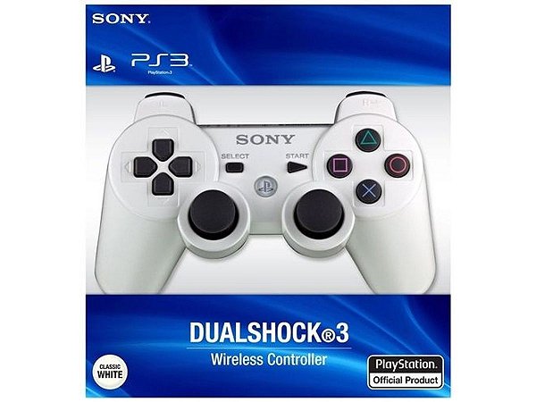 Controle PS3 Dualshock 3 Sem Fio Branco 90% Original Novo