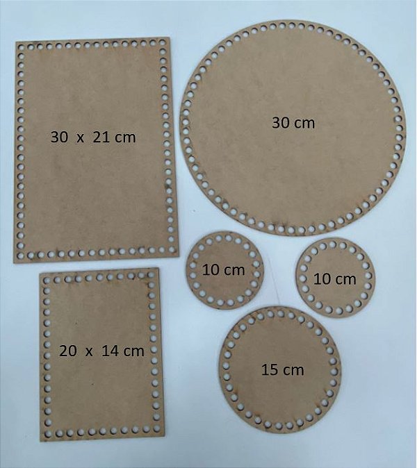 Fios Kiki - Bases MDF para crochê - kit bebê 6 peças