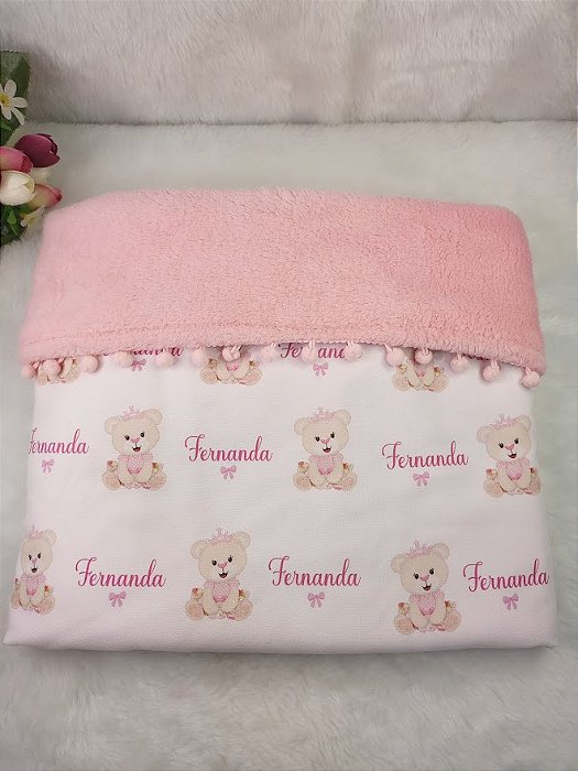 Manta Para Meninas Plush Nome Bebê Personalizada