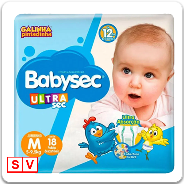Fralda Babysec Ultrasec Jumbinho M 18 Unidades