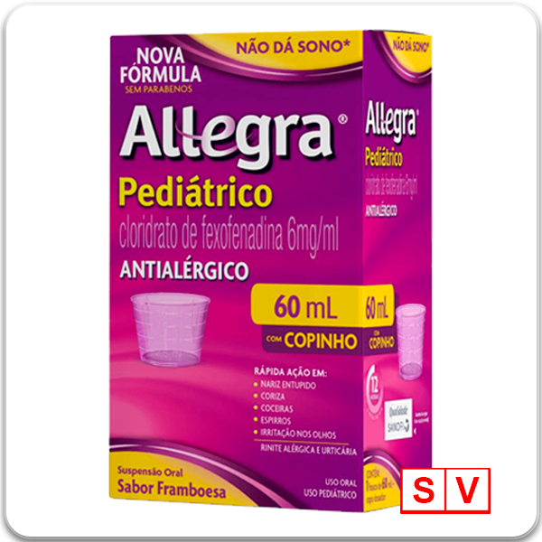 Allegra Pediátrico (Antialérgico) 6mg/ml com Copinho Dosador 60ml Sanofi