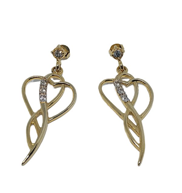 Brinco Coração infinito banhado a ouro 5cm