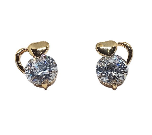 Brinco Coração com ponto de Luz 1cm