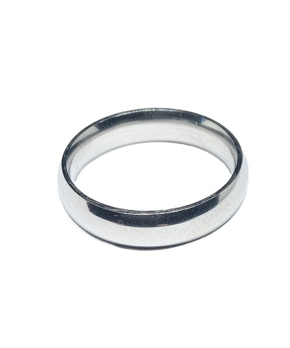 Anel Aliança aço Banhado à prata n14