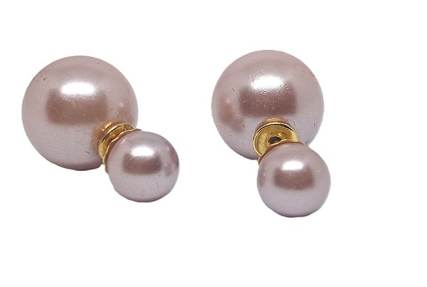 Brinco Inspiração Jacket Duplo Perola - Carne Clara metálico