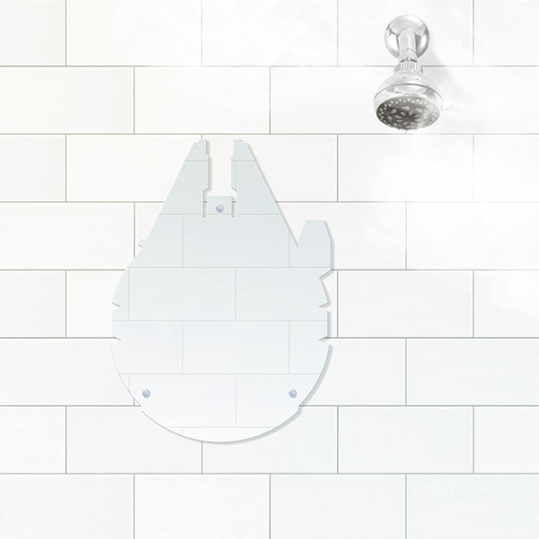 Espelho decorativo com ventosa - Formato Millenniun Falcon (Star Wars) (18x25cm)