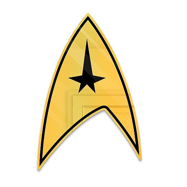 Espelho Decorativo Acrílico Dourado - Logo Star Trek (30x45cm)
