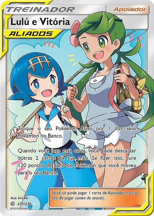 Lulú e Vitória / Mallow  Lana (231/236) - Carta Avulsa Pokemon