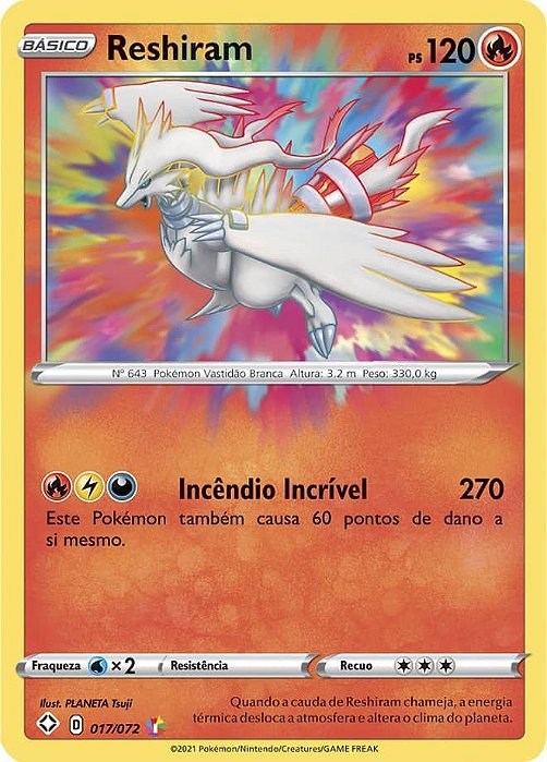 Reshiram (17/72) FOIL - Carta Avulsa Pokemon