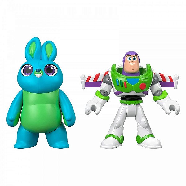 Bunny e Buzz Lightyear (Toy Story 4) - Miniaturas Colecionaveis Articulados Imaginext (7cm)