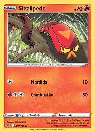 Sizzlipede (37/202) REV FOIL - Carta Avulsa Pokemon