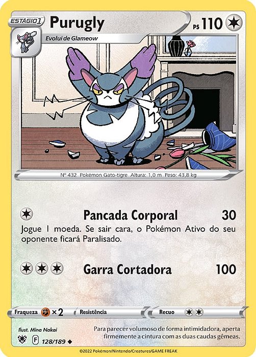 Purugly (128/189) - Carta Avulsa Pokemon