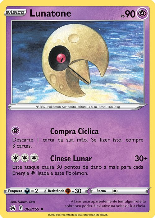 Lunatone (062/159) - Carta Avulsa Pokemon