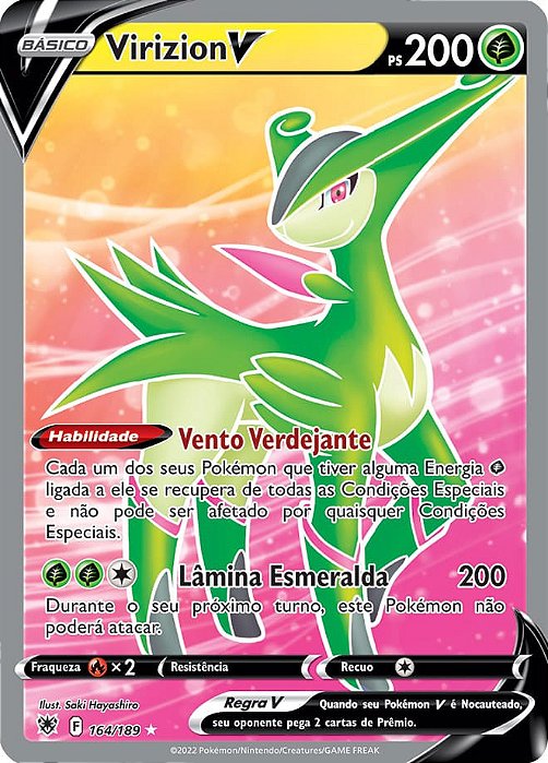 Virizion-V (164/189) - Carta Avulsa Pokemon