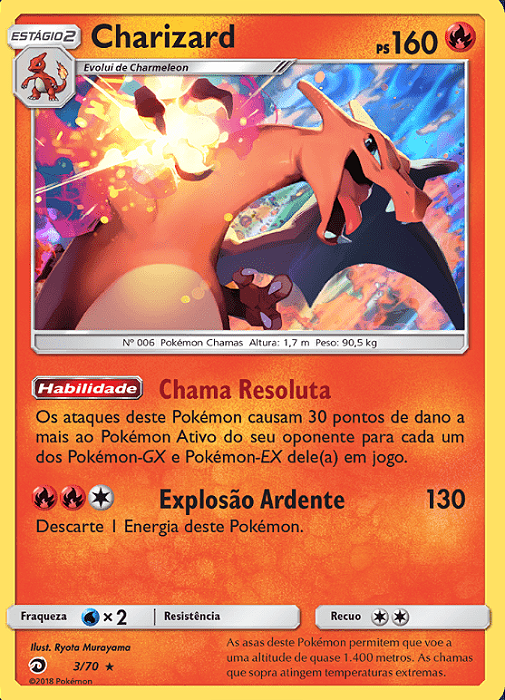 Charizard (3/70) FOIL - Carta Avulsa Pokemon