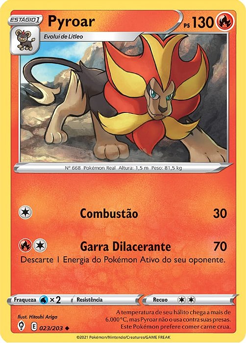 Pyroar (23/203) REV FOIL - Carta Avulsa Pokemon