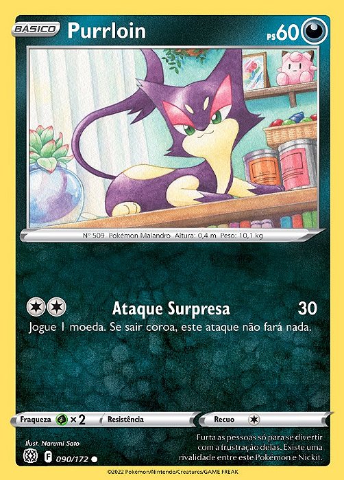 Purrloin (90/172) - Carta Avulsa Pokemon