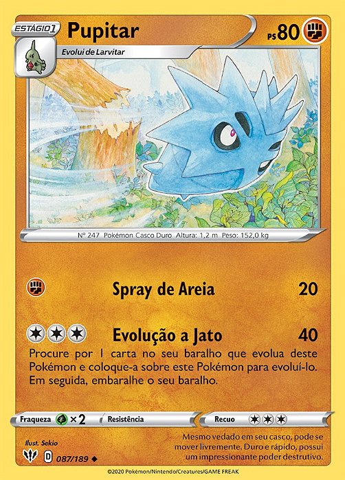 Pupitar (87/189) - Carta Avulsa Pokemon