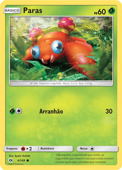 Paras (4/149) REV FOIL - Carta Avulsa Pokemon