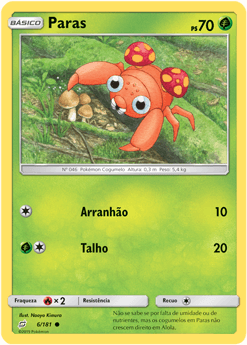 Paras (6/181) - Carta Avulsa Pokemon