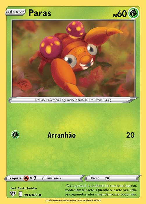 Paras (3/189) REV FOIL - Carta Avulsa Pokemon