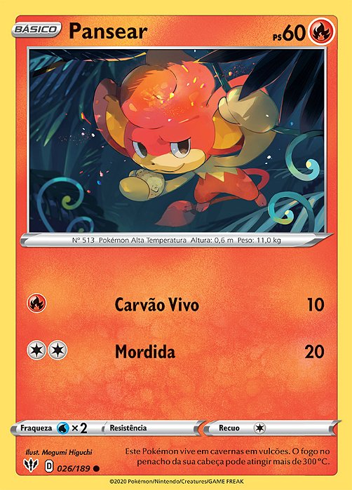 Pansear (26/189) - Carta Avulsa Pokemon