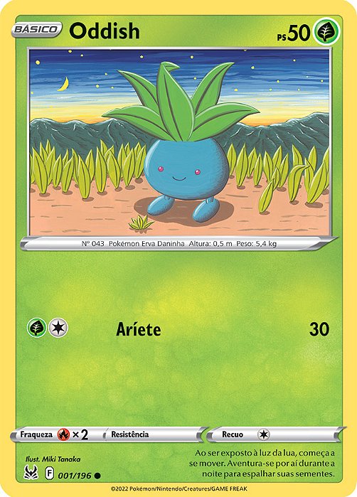 Oddish (001/196) - Carta Avulsa Pokemon