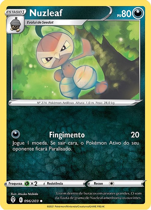 Nuzleaf (96/203) - Carta Avulsa Pokemon