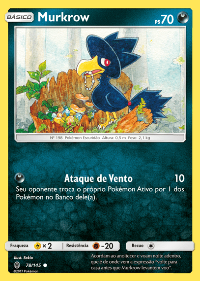Murkrow (78/145) - Carta Avulsa Pokemon