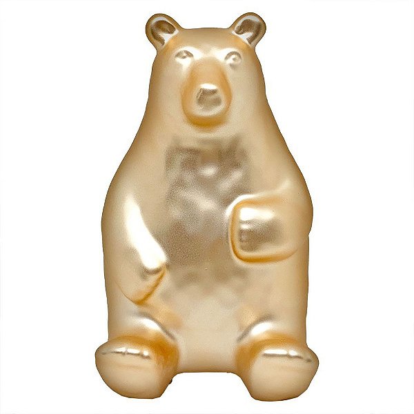 Miniatura / Cofre - Urso sentado dourado