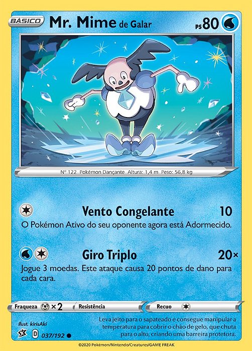Mr. Mime de Galar / Galarian Mr. Mime (37/192) - Carta Avulsa Pokemon