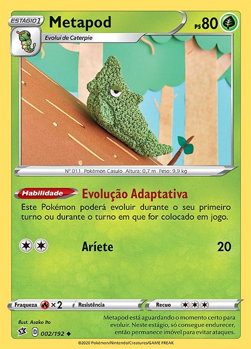 Metapod (2/192) - Carta Avulsa Pokemon