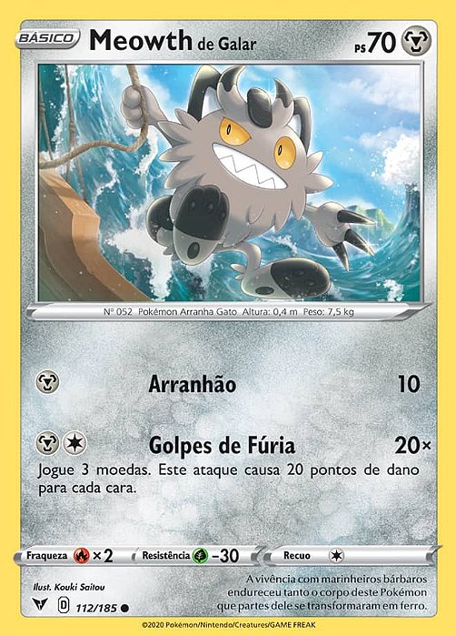Meowth de Galar / Galarian Meowth (112/185) - Carta Avulsa Pokemon
