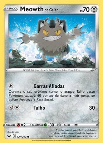 Meowth de Galar / Galarian Meowth (127/202) REV FOIL - Carta Avulsa Pokemon