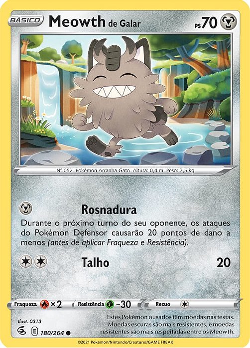 Meowth de Galar / Galarian Meowth (180/264) REV FOIL - Carta Avulsa Pokemon