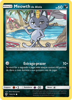 Meowth de Alola / Alolan Meowth (118/214) - Carta Avulsa Pokemon