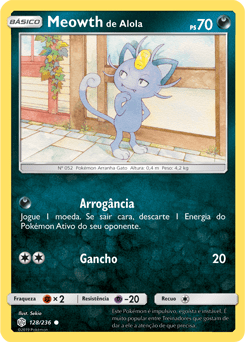 Meowth de Alola / Alolan Meowth (128/236) - Carta Avulsa Pokemon