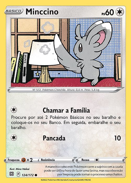 Minccino (124/172) - Carta Avulsa Pokemon