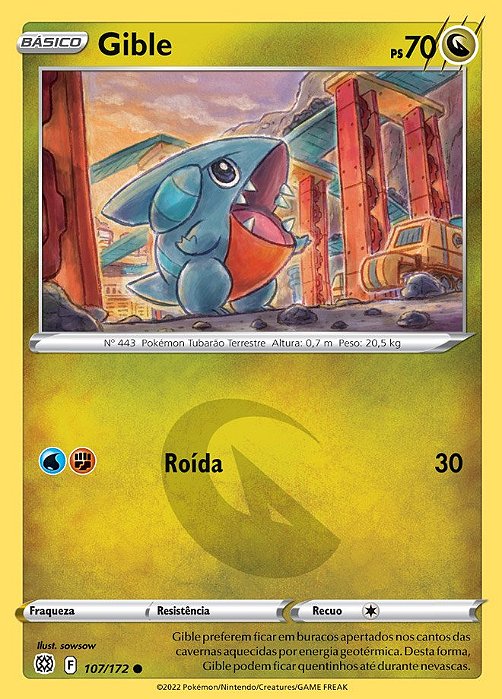 Gible (107/172) - Carta Avulsa Pokemon