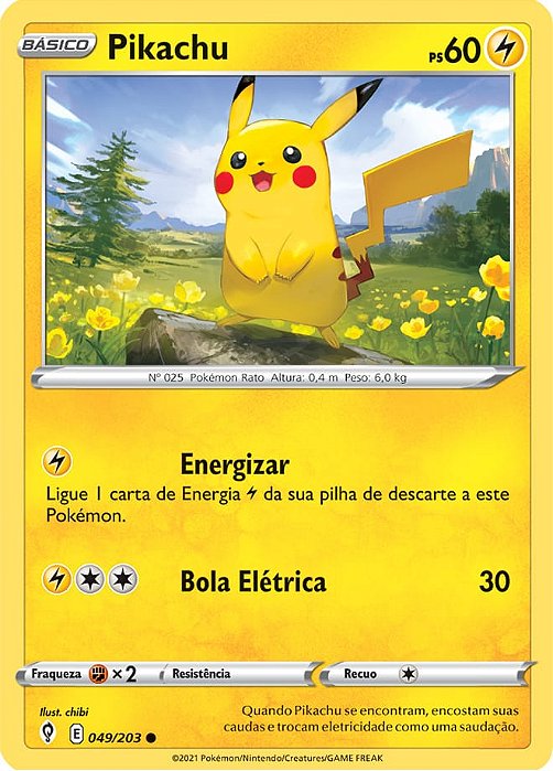 Pikachu (49/203) REV FOIL - Carta Avulsa Pokemon
