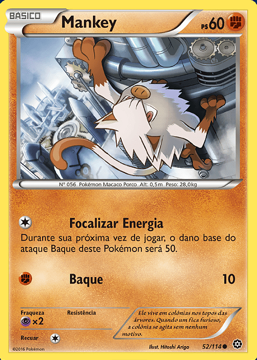 Mankey (52/114) - Carta Avulsa Pokemon