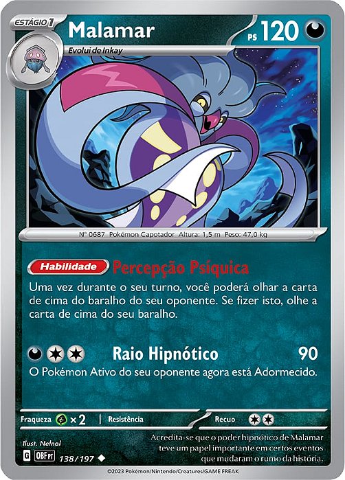 Malamar (138/197) - Carta Avulsa Pokemon