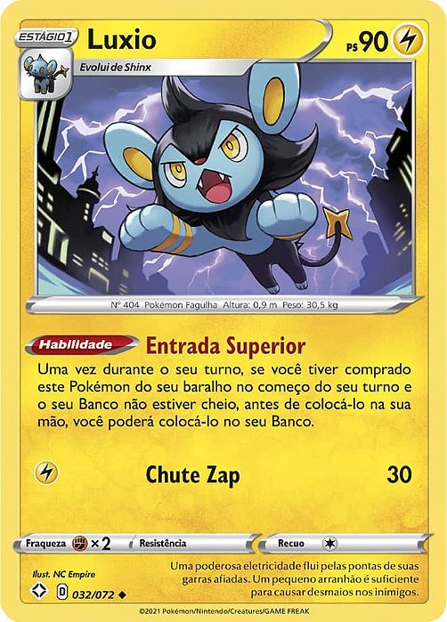 Luxio (32/72) REV FOIL - Carta Avulsa Pokemon