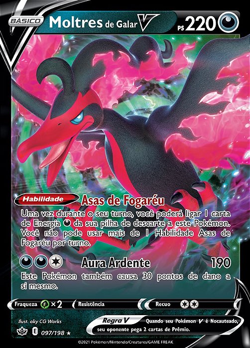 Moltres de Galar-V / Galarian Moltres-V (97/198) - Carta Avulsa Pokemon