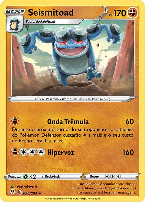 Seismitoad (90/203) REV FOIL - Carta Avulsa Pokemon