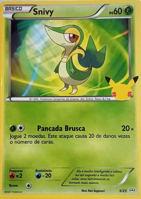 Snivy (5/25) - Carta Avulsa Pokemon