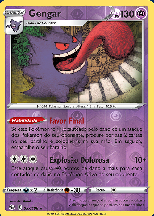 Gengar (57/198) REV FOIL - Carta Avulsa Pokemon