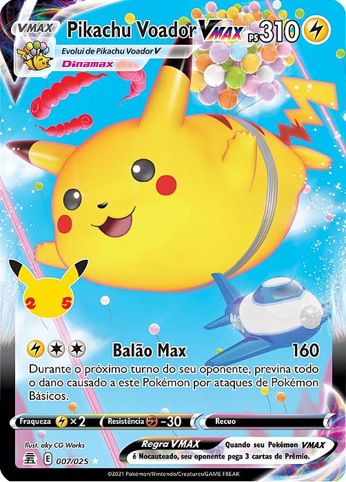 Pikachu Voador-VMAX / Flying Pikachu-VMAX (007/25) - Carta Avulsa Pokemon
