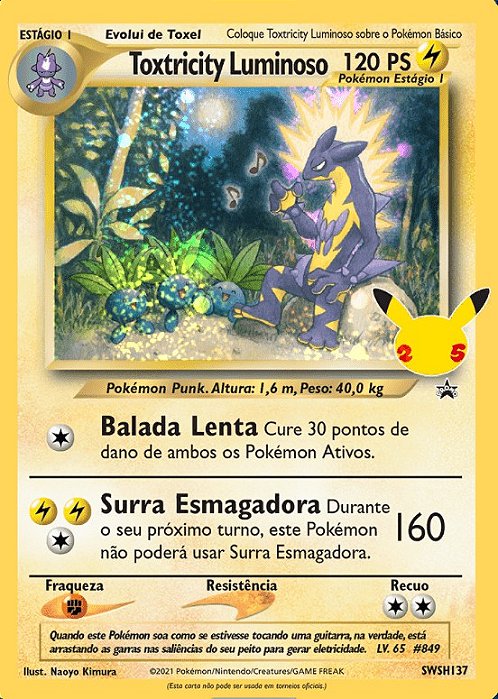 Toxtricity Luminoso / Light Toxtricity (SWSH137) - Carta avulsa Pokemon